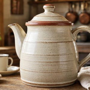 Heavy Duty Stoneware Coffee Pot Large Capacity Rustic Country Style Restaurant Beverage Serving Decanter